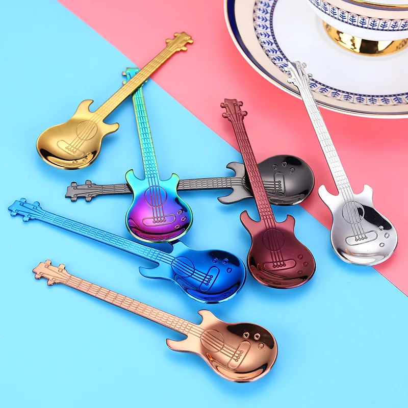 Нержавеющая сталь Творческий кофейная десертная чайная ложка музыкальная тема