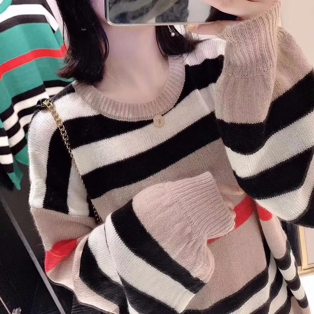 

Spring Autumn Cute Striped Pullover Knitted Women'S Sweaters For Women 2020 Korean Female Winter Jumper Sweater Jersey Clothing