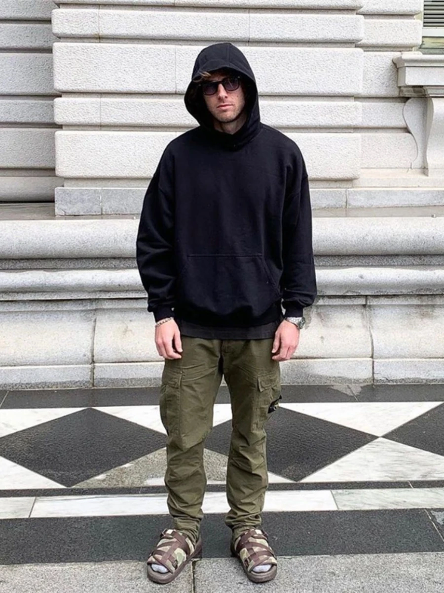

Good 2021 Quality Upper Body High Street Classic Basic Hooded Sweater Men Women Oversized Hoodie Streetwear Sweaters Hoodies