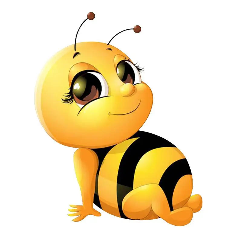 Креативная забавная наклейки с персонажами из мультфильмов улыбка пчелы
