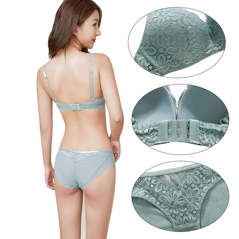 Комплект женского нижнего белья из тонкого хлопка с треугольными чашками |
