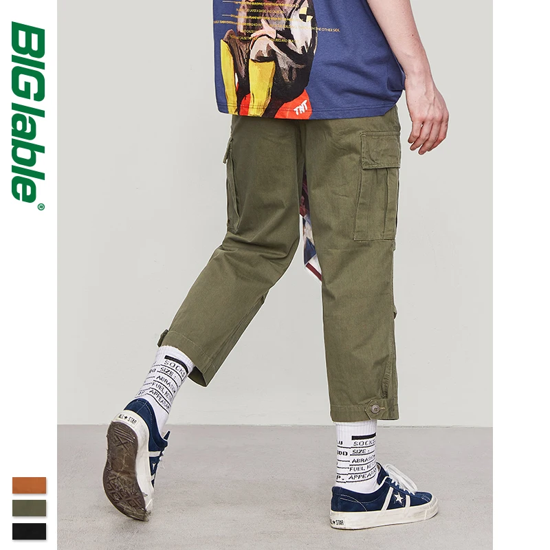 2019 Pantalones Hombre мужские уличные брюки карго свободного покроя с карманами подходят