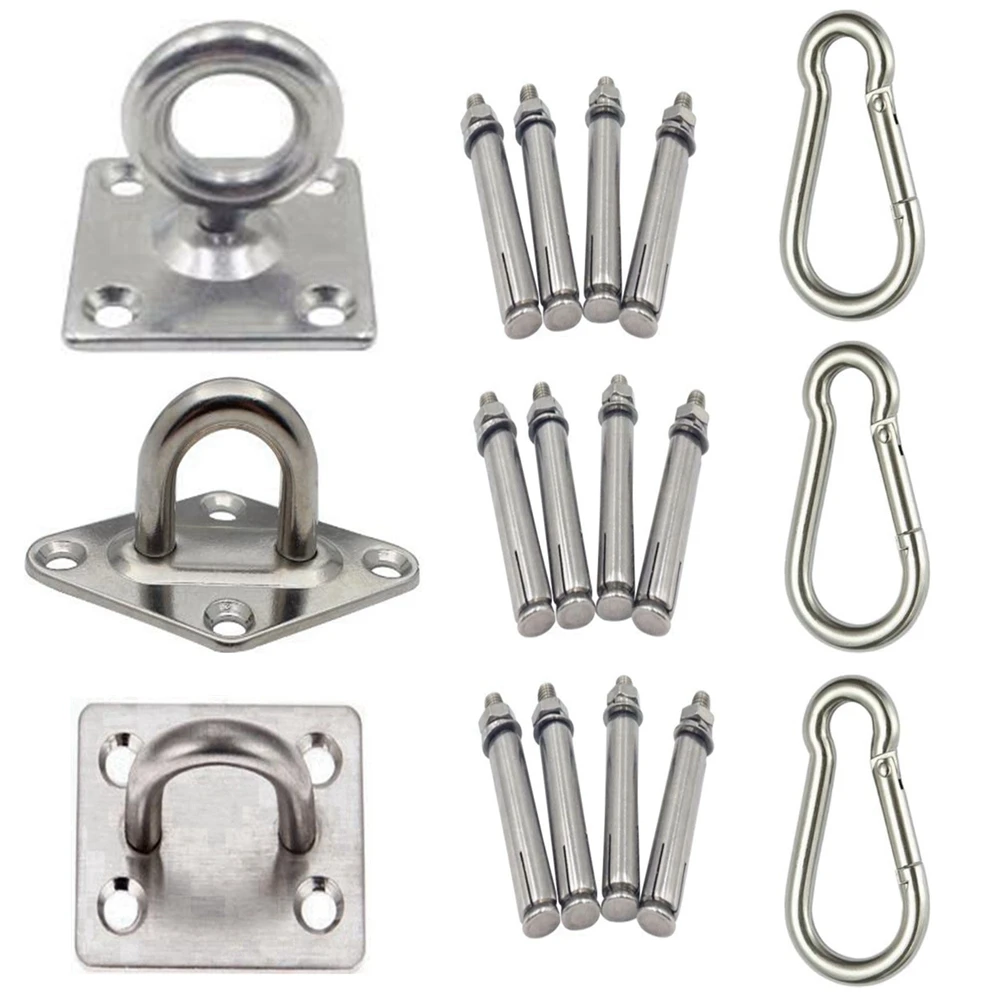 

Stainless Steel Swing Hanging Chair Hanger Carabiner Hook Hammock Buckle Camping Garden Easy Install Indoor Outdoor Heavy Duty