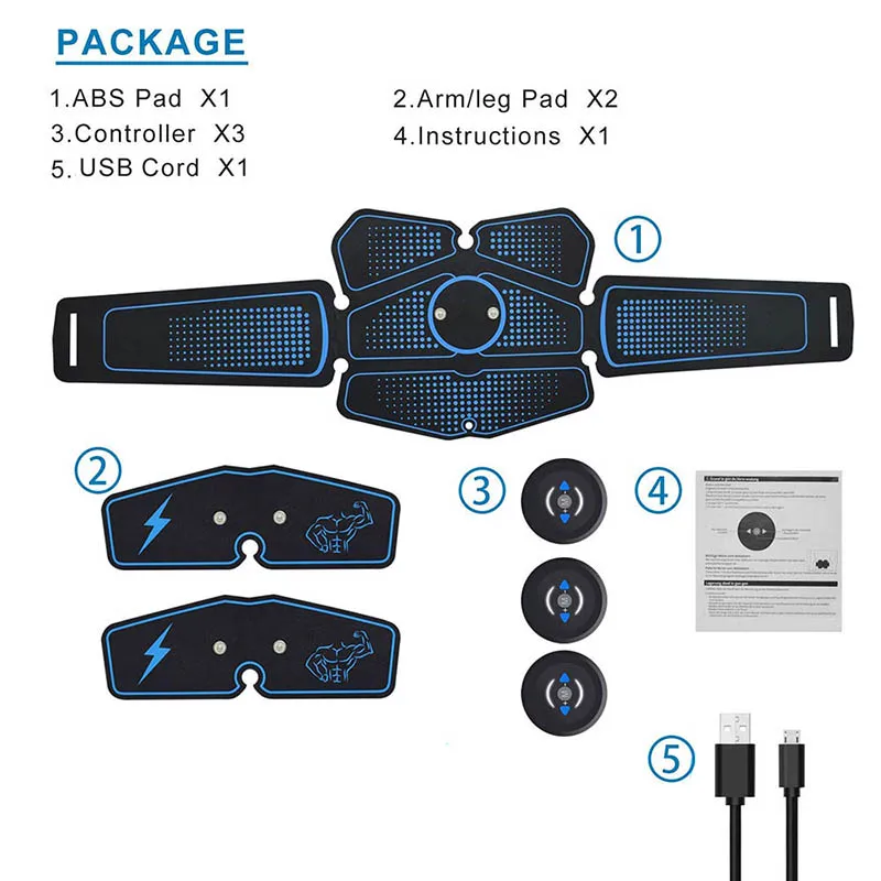 Электрический мышечный Стимулятор тонера EMS массажер брюшный Тренажер Пояс Abs