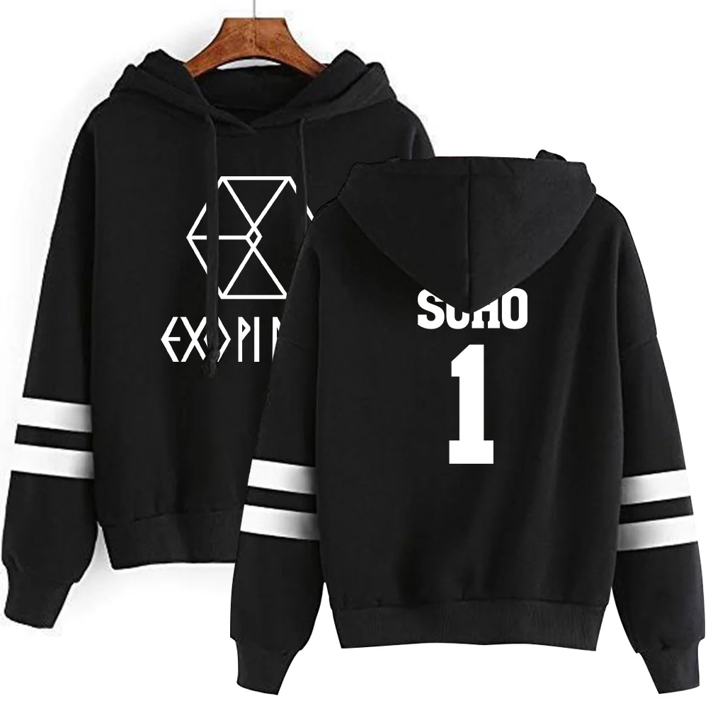 Kpop EXO милый женские худи Harajuku Повседневная Толстовка с капюшоном корейский стиль свободная толстовка с капюшоном женские флисовые толстовки пуловер Топ