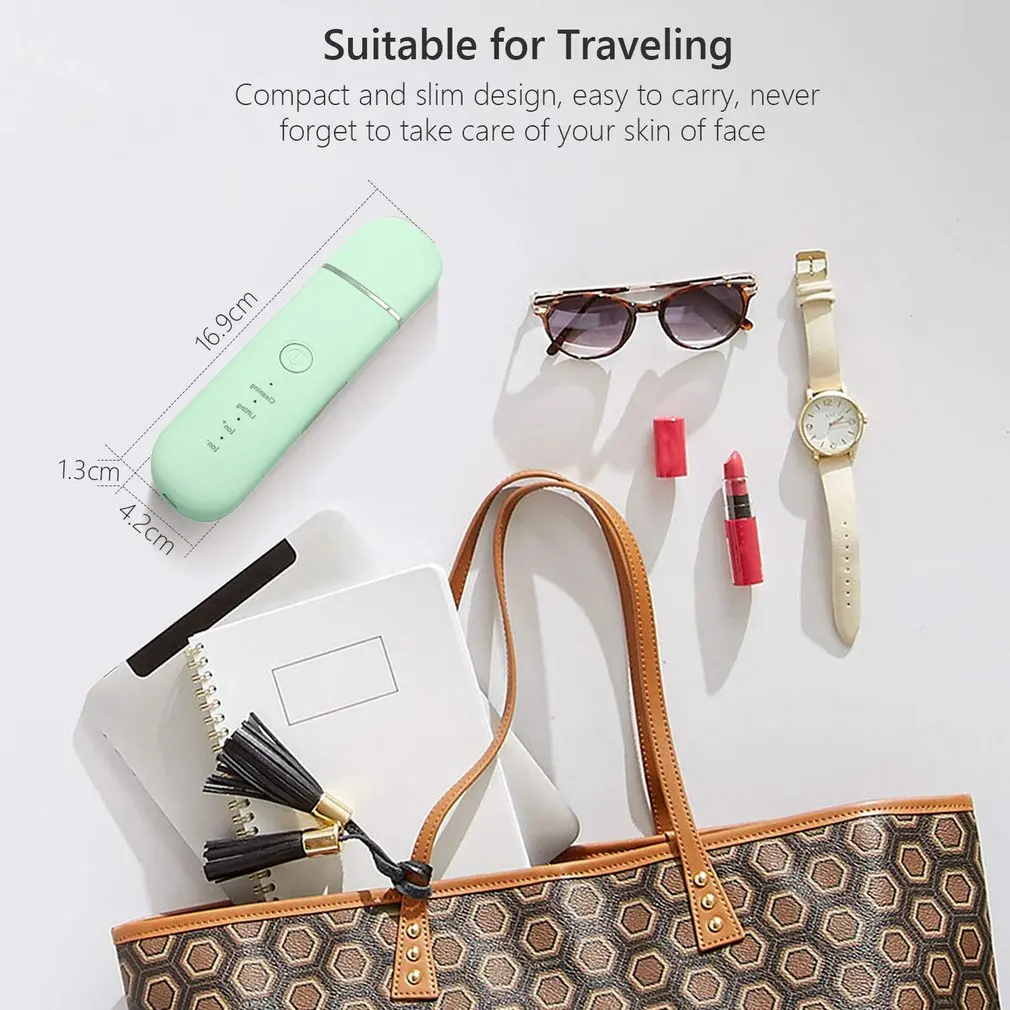 

Ultrasonic Skin Scrubber Vibration Face Spatula Blackhead Remover Facial Scrubber Shovel Clean Cavitation Peeling