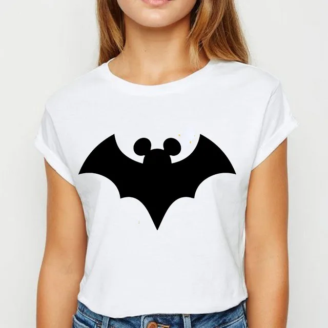 

WK Women Summer Short Sleeve Cute mouse head Cartoon Print T-shirts Ladies Funny Animal Graphic Female Tee T-Shirt