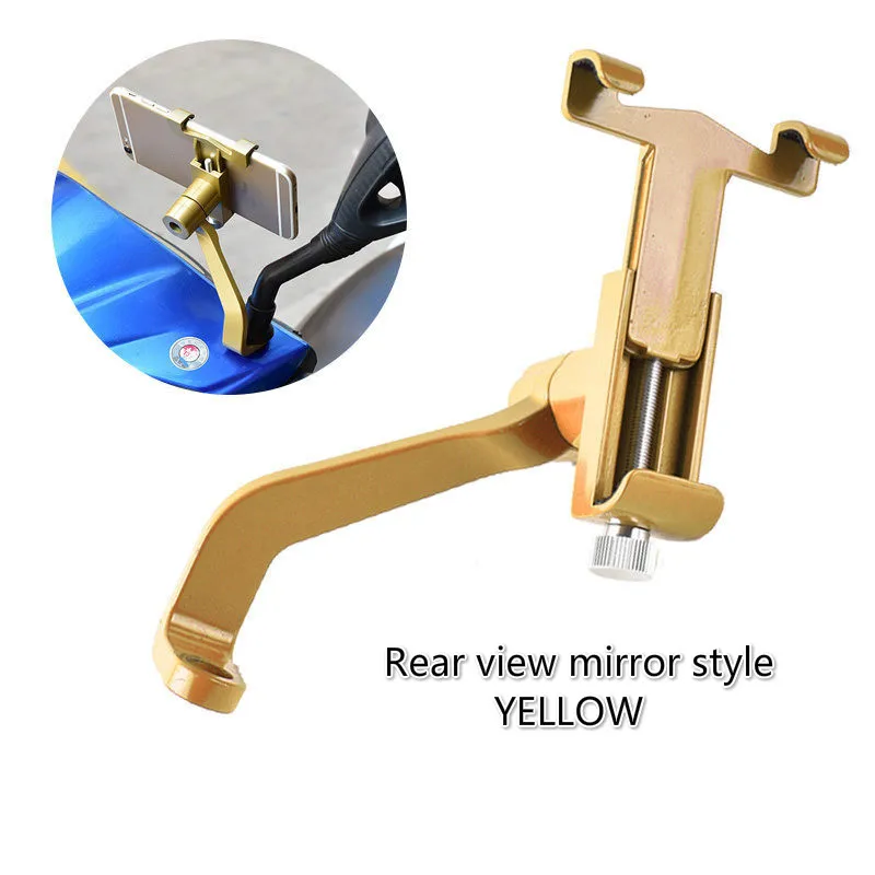 motorcycle parts cnc mobile phone holder high quality scooter bicycle e bike shockproof rear view mirror style 3 color bracket free global shipping