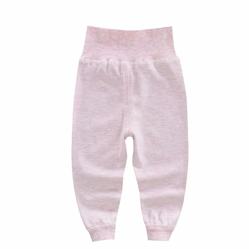 

Kids High Belly Pants Boy Gril Cotton Leggings Baby High Waist Elastic Trousers Inafnt Abdomen Protector Clothes Harem Pants
