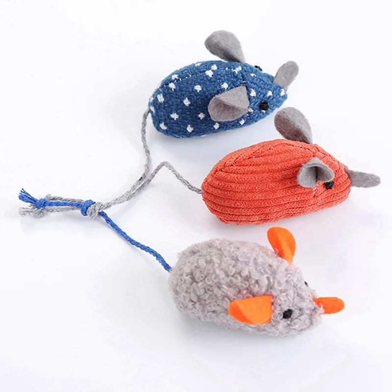 Игрушечная плюшевая мышь с хвостом для кошек интерактивная игрушка питомцев