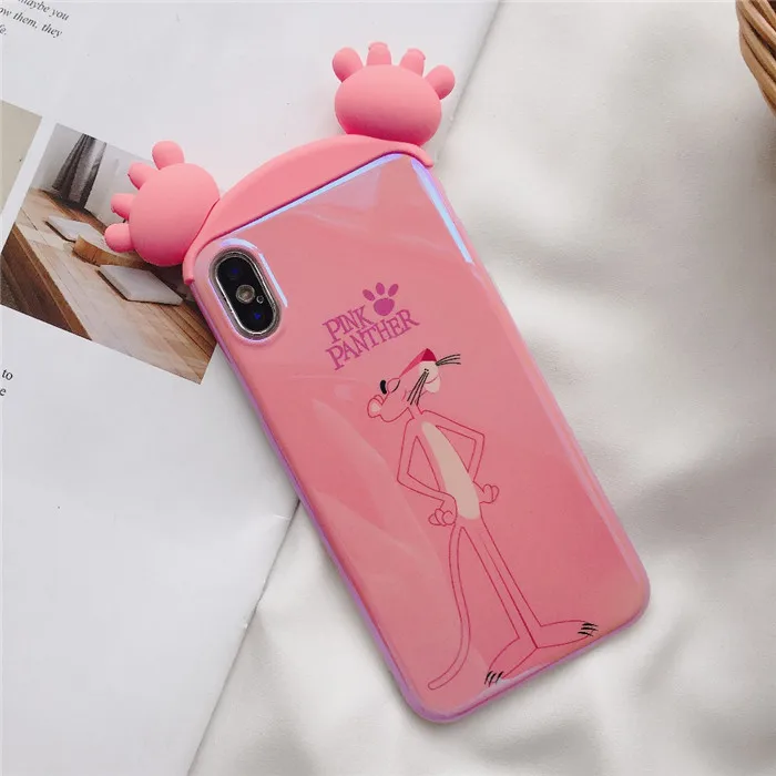 Для iPhone 11 Pro MAX футболка с рисунками из мультфильма «Улица Сезам», жабы, кролика, Розовая пантера синий свет IMD чехол для iPhone Xs XR Xs Max X 6 6s7 8 Plus - Цвет: 4