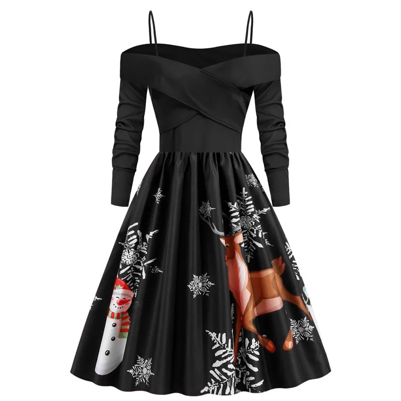 Новое рождественское платье Женское зимнее винтажное красивые вечерние платья с