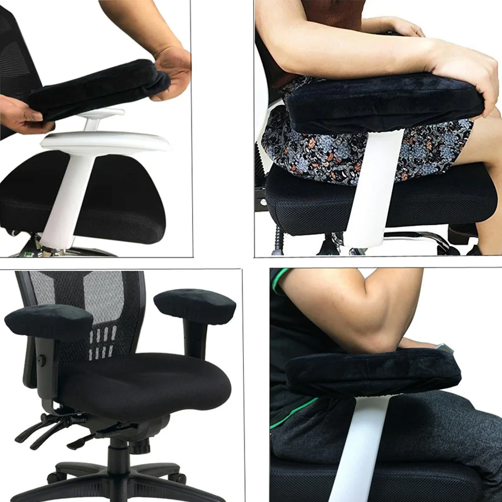 1 Pair Solid Home Elbow Relief Memory Foam Sturdy With Cushion Replacement Protector Chair Arm Pads Office Waterproof Ergonomic |