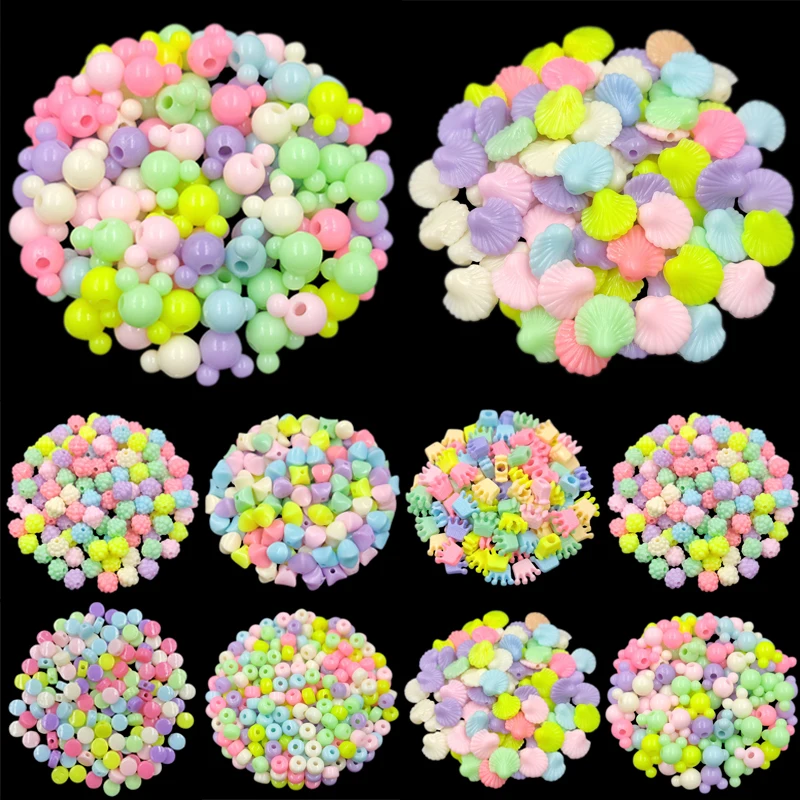 

20/40Pcs Shell Crown Mouse Loose Beads DIY Crafts For Jewelry Making Candy Color Pendant Necklace Bracelet