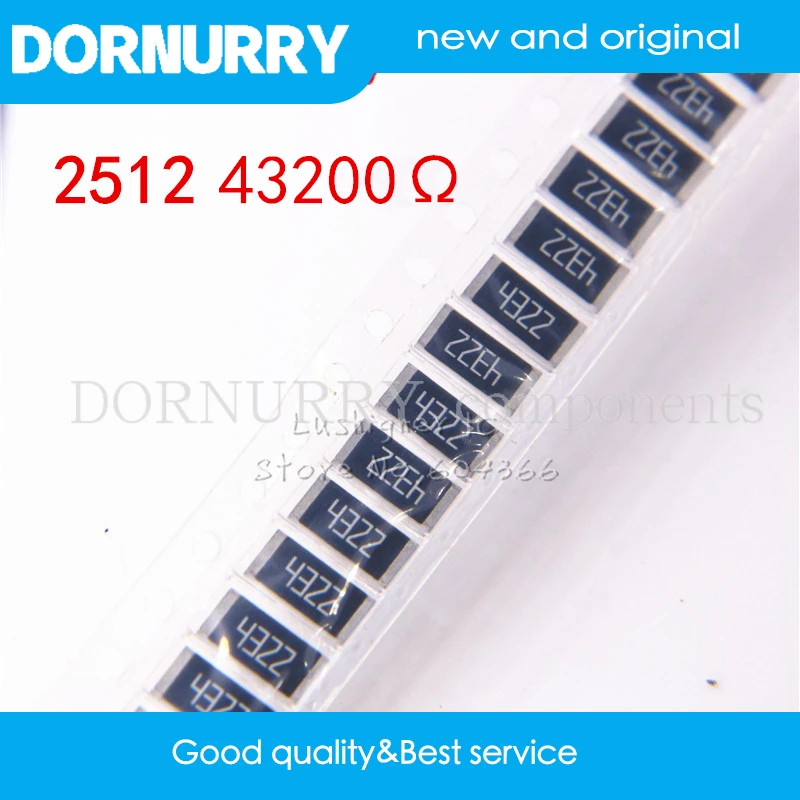 

50PCS 2512 SMD Resistor 1W 1% 43200R 43200 Ohm 43200ohm 4322 DORNURRY