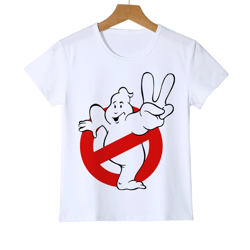Модная летняя детская футболка с принтом Охотник за привидениями для мальчиков и