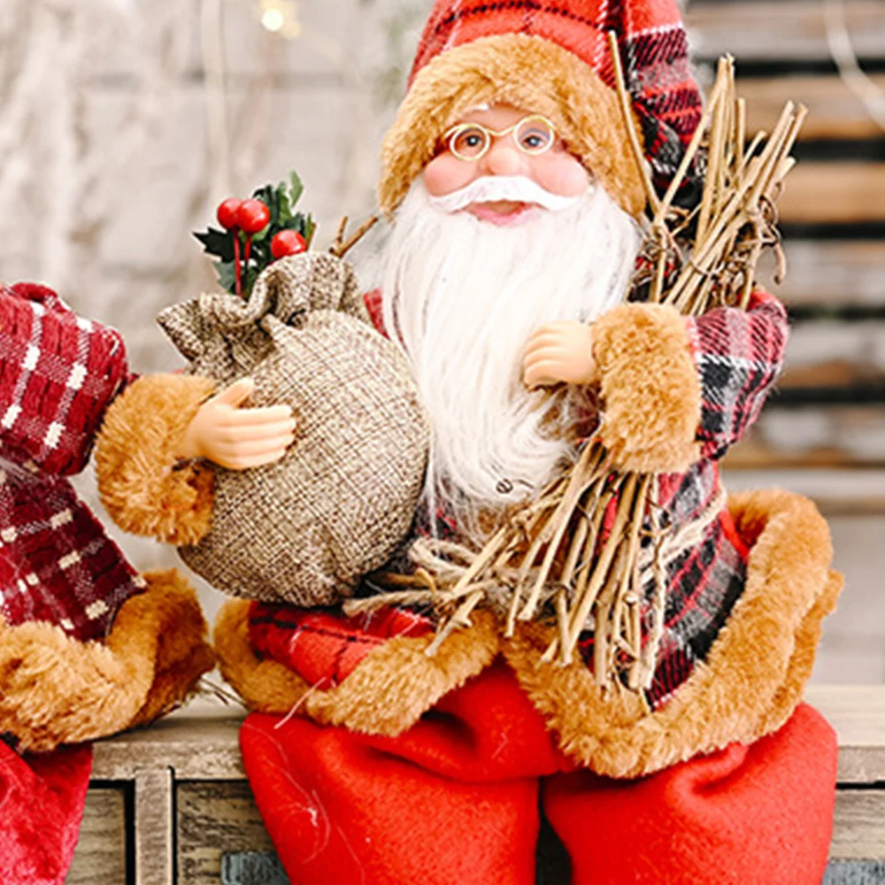 

Santa Claus Doll Ornaments Static Creative Gift Bag Old Man Puppet Doll Model Desktop Decoration Figurine