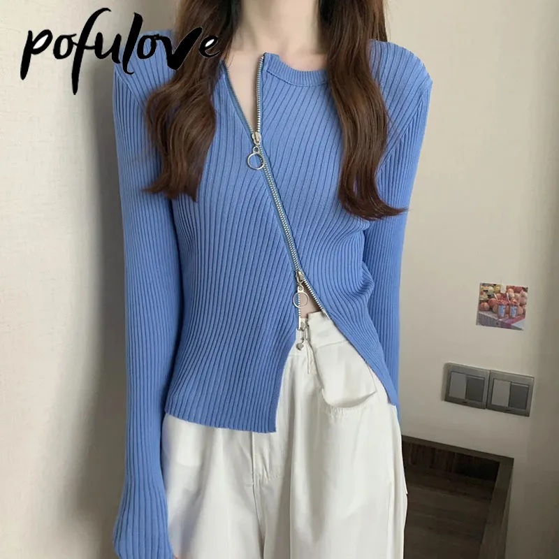 Свитер кардиган женская черная короткая трикотажная одежда приталенный