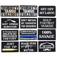12pcs tactical morale slogans army military badge labels patch stickers for diy hats backpack clothes ironing embroidered patch