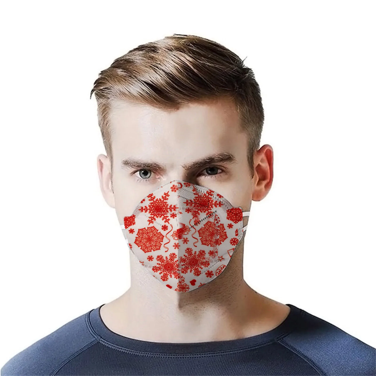 

Mascarillas Snowflake Cartoon Printed Mask Disposable Filters Face Masks Adult Mascara Thicken Mouth Mask Mouth Caps Masque 10pc
