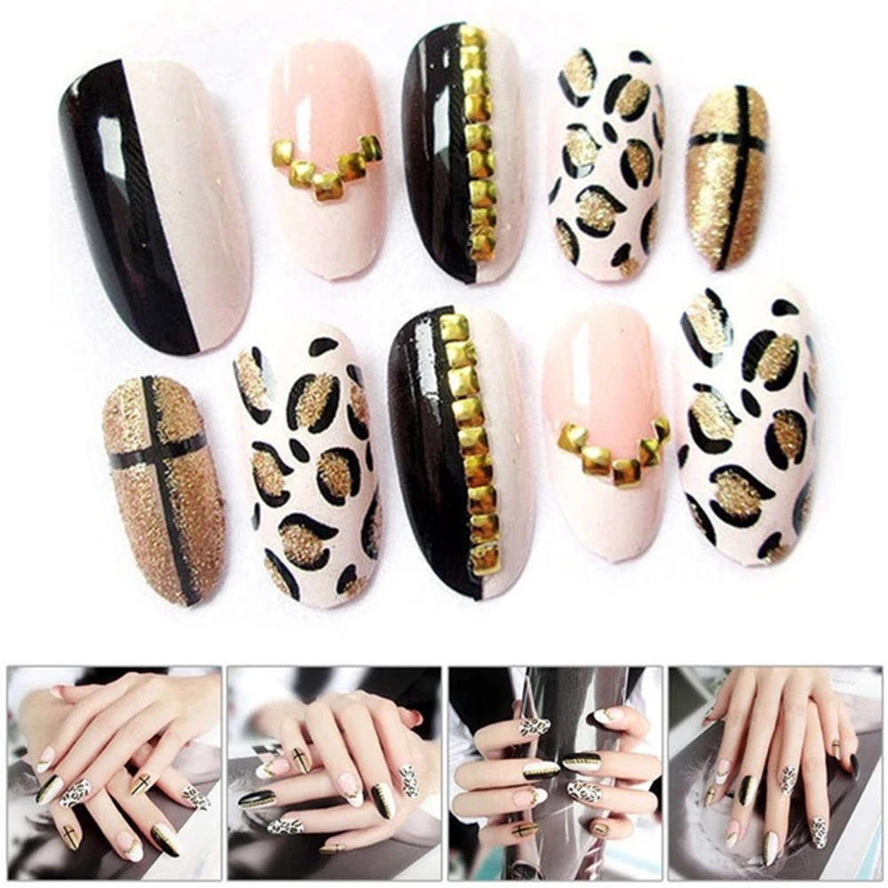 24 шт./компл. леопардовые накладные ногти художественные советы акриловые DIY