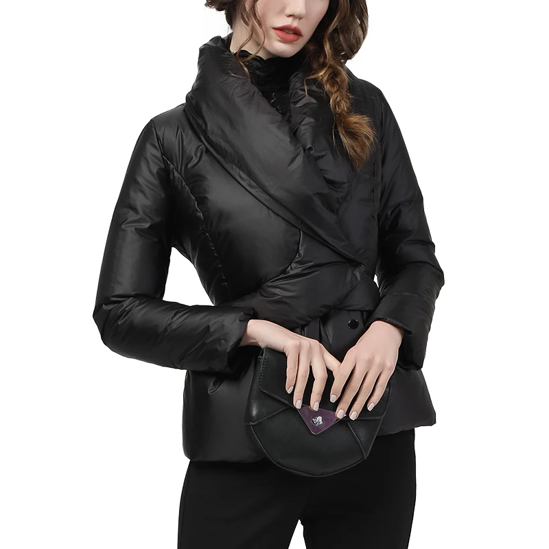 

Fashionable Design Winter Women Jacket Plus Size Black Slim Warm Thickened Short Parka Elegant Street Wear Duck Down Coat 4XL