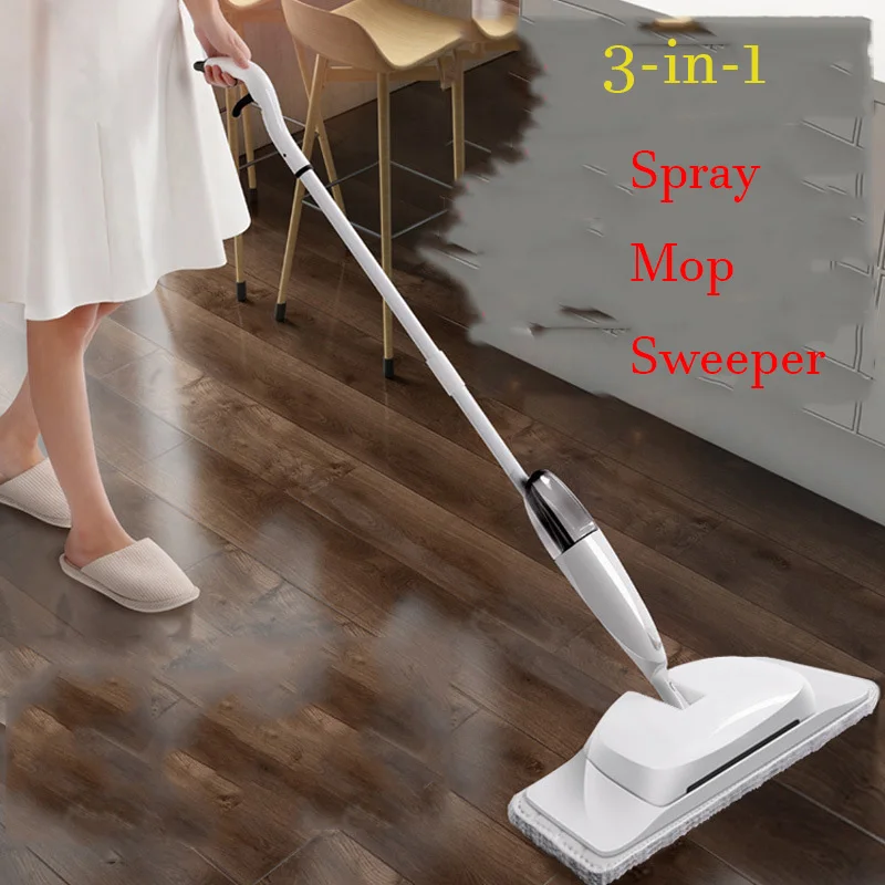 3 в 1 спрей Швабра для пола набор со щеткой с многоразовая микрофибра колодки 360