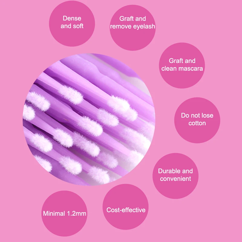 

1Set 3D Cruelty free False Eyelashes Portable Eyelash Brush Disposable Micro Brush For Eyelash Extension Cleaning Fast Shipping