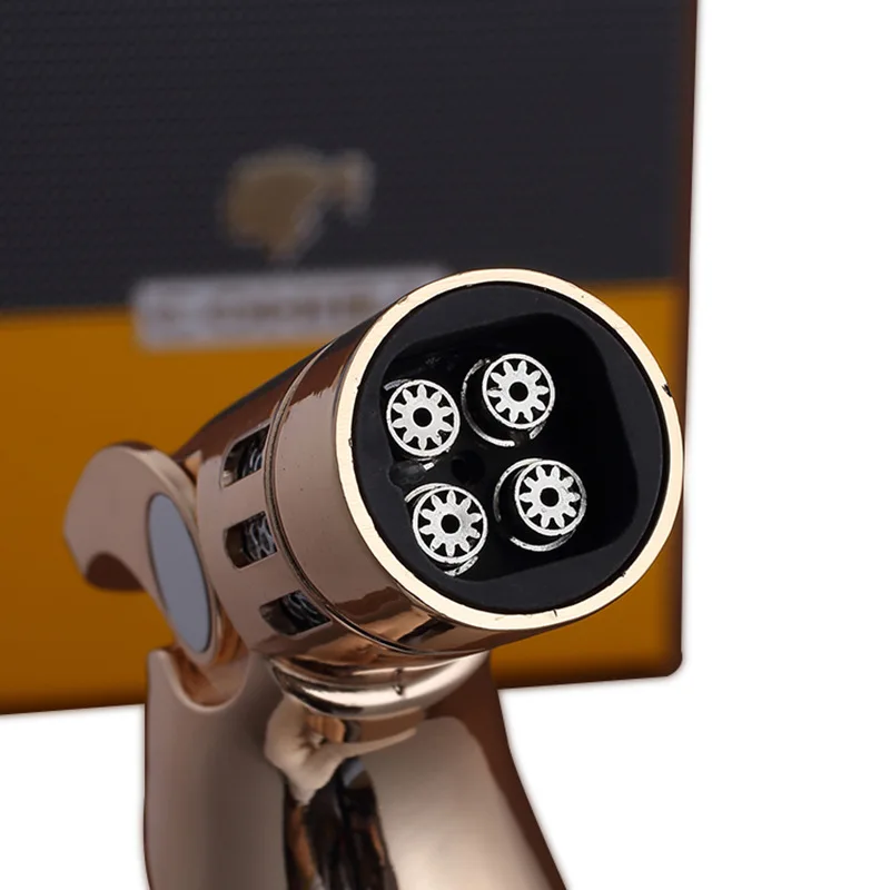 Металлическая зажигалка для сигар сигарет табака 4 фонарь струйное пламя