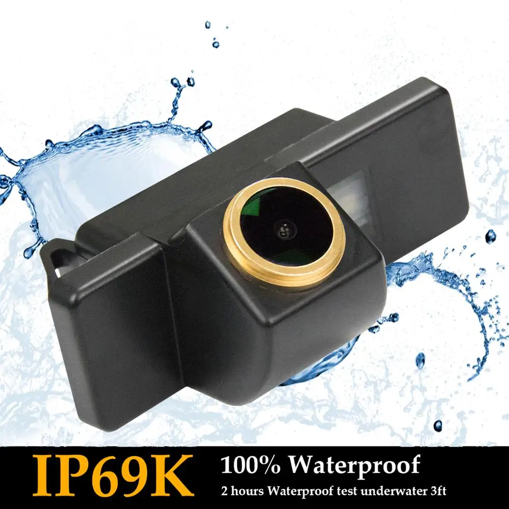 HD 720P золотая водонепроницаемая автомобильная камера заднего вида для Nissan Kicks