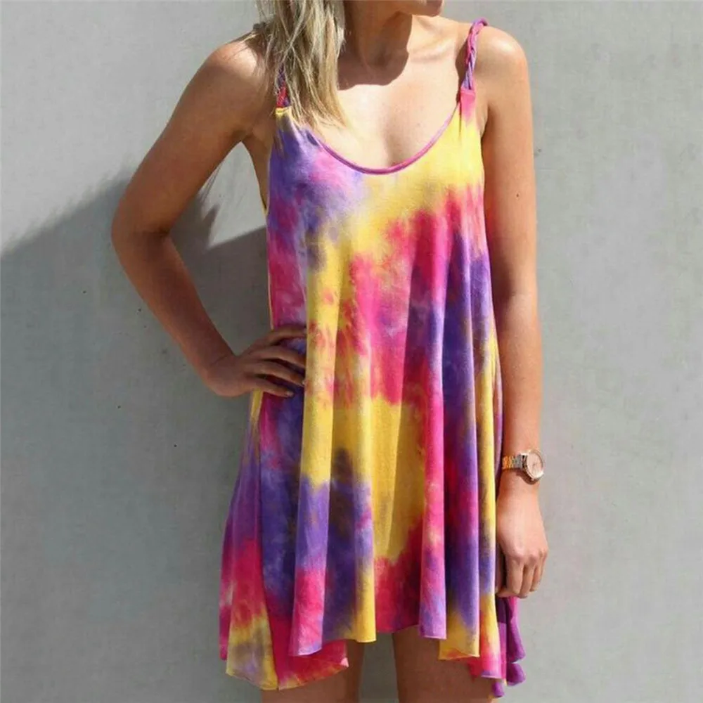 Новые женские платья с 3D градиентным принтом лето 2020 большой размер s сексуальный