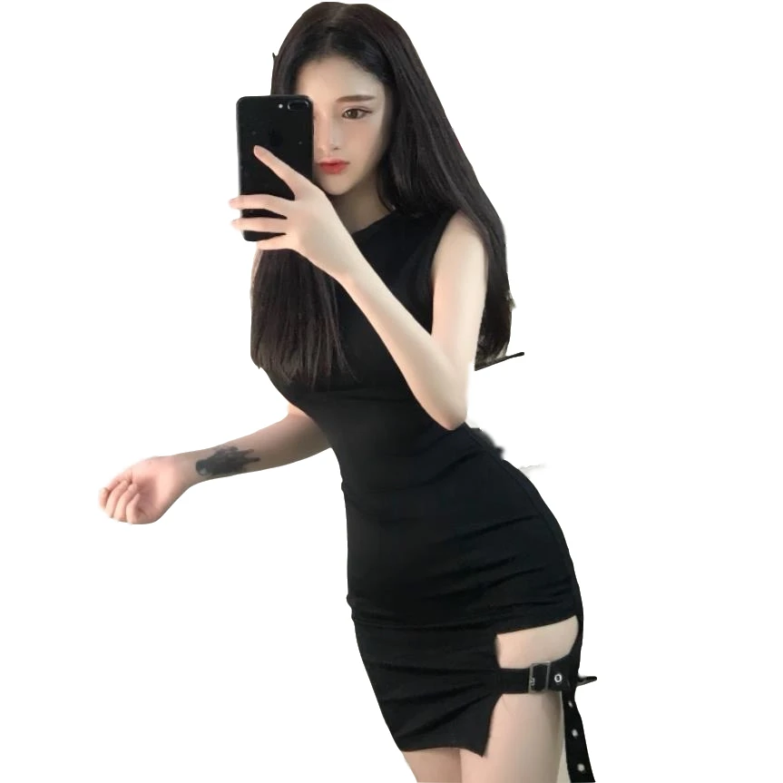 Harajuku Gothic Women sexy bodycon skirts brands club Female Sleeveless Black Red mini short Slim Tight skirt vestidos DV51 | Женская