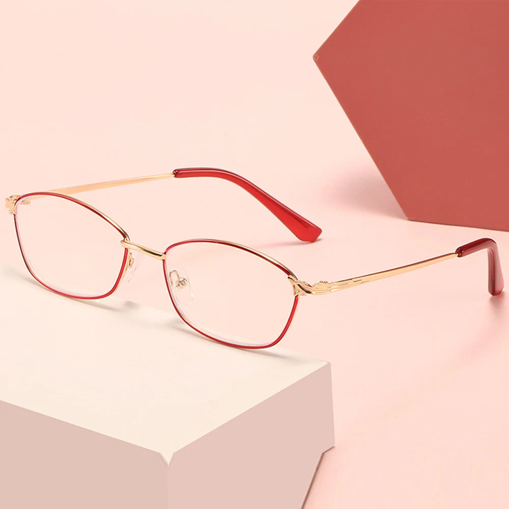 

Office Ladies Resin Lenses Simplicity Gold N Red Alloy Frame Reading Glasses +0.75 +1 +1.25 +1.5 +1.75 +2 +2.5 +2.75 to +4
