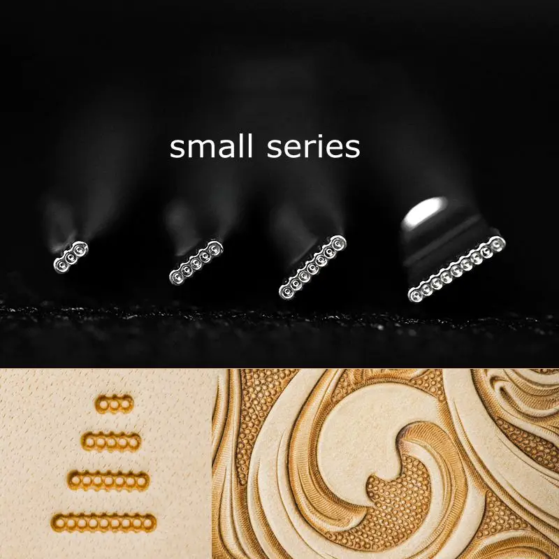 

Row beads pattern Leather Stamping Flower tools Carving Leather Craft Stamps Metal Printing Mold Engraving Set PZ1