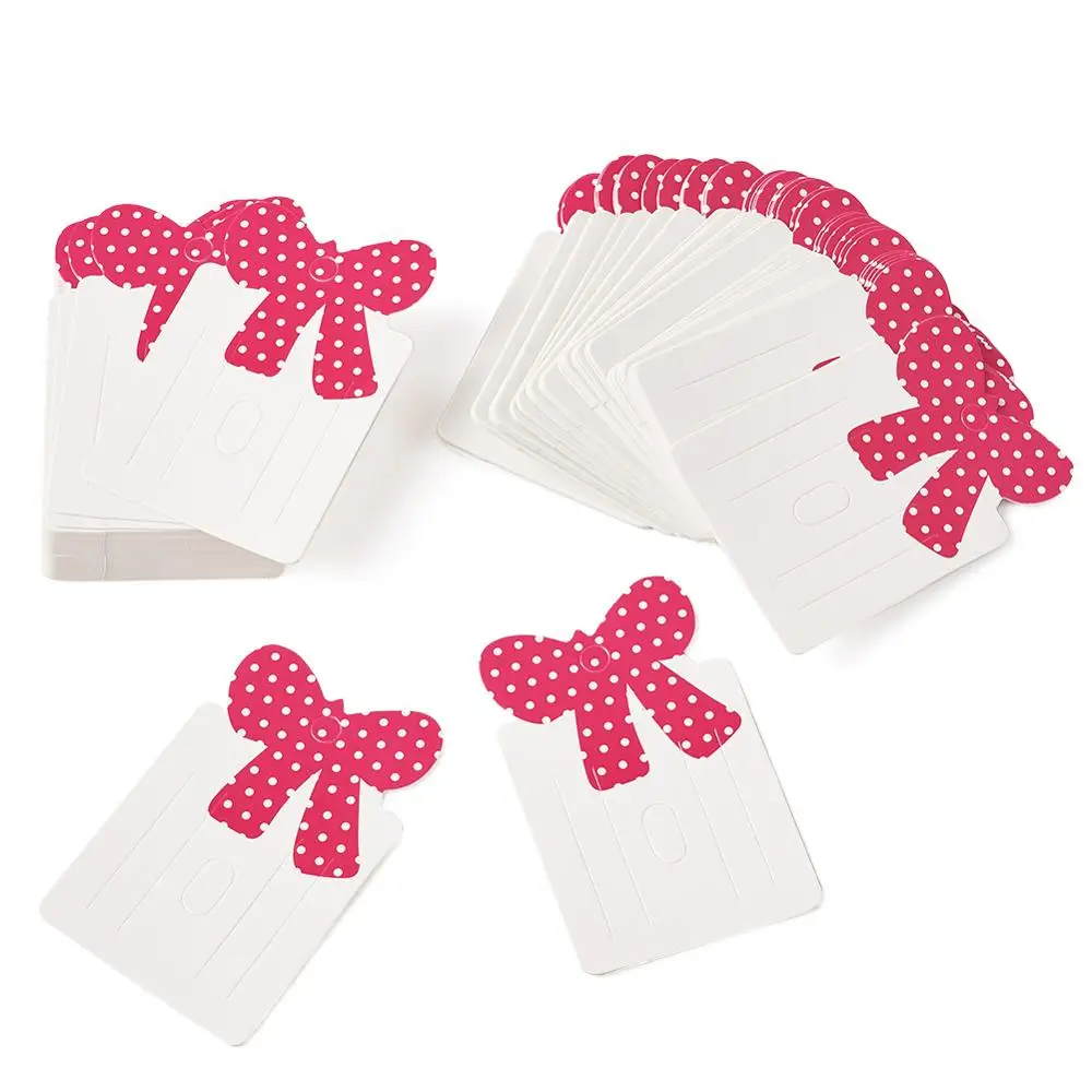 100pcs Hair Clip Cards Hair Accessories Jewelry Display Card Cute Bowknot Style Hairpin Packaging Paper Carboard Cards 79x50mm