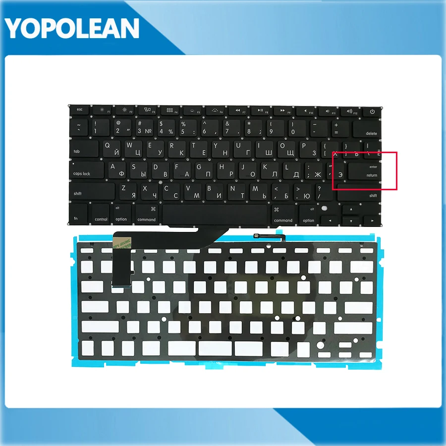 Новая клавиатура с русской и раскладкой 5 шт./лот + Подсветка для Macbook Pro 15 дюймов