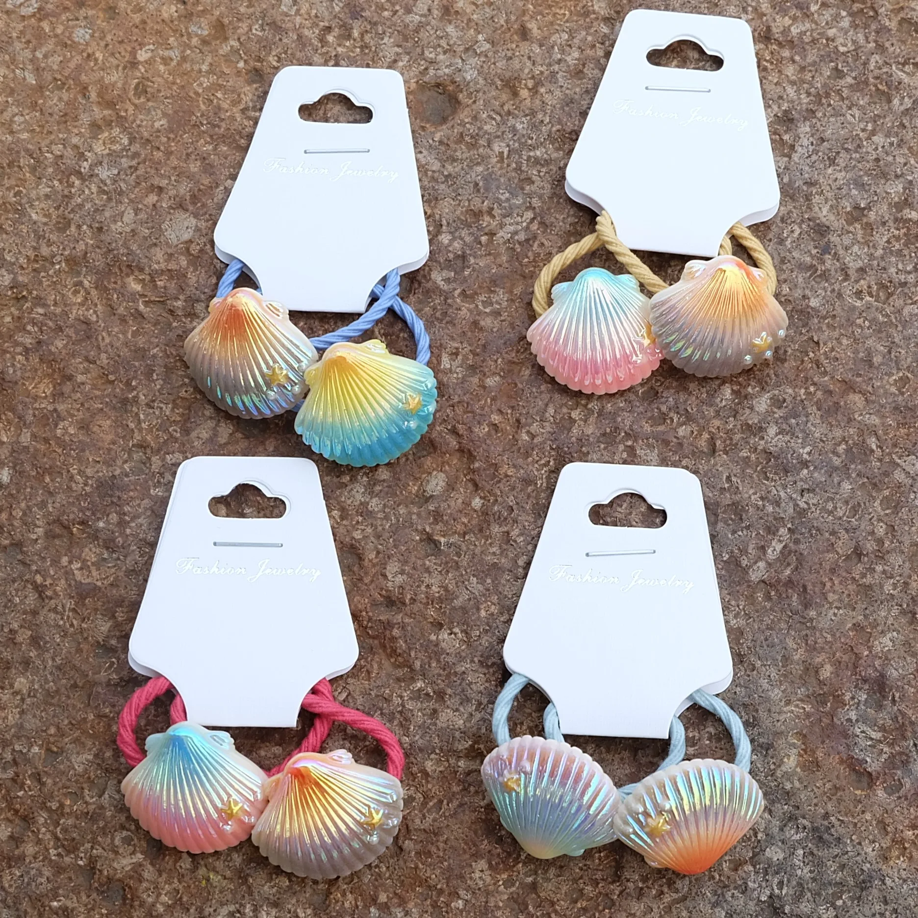 Детские цветные ракушки резинки для волос милые головные уборы девочек