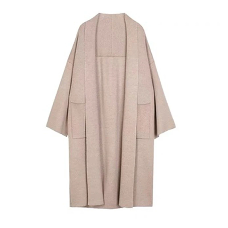 

Женский вязаный свитер, повседневный Длинный свободный кардиган большого размера, весна-осень 2021