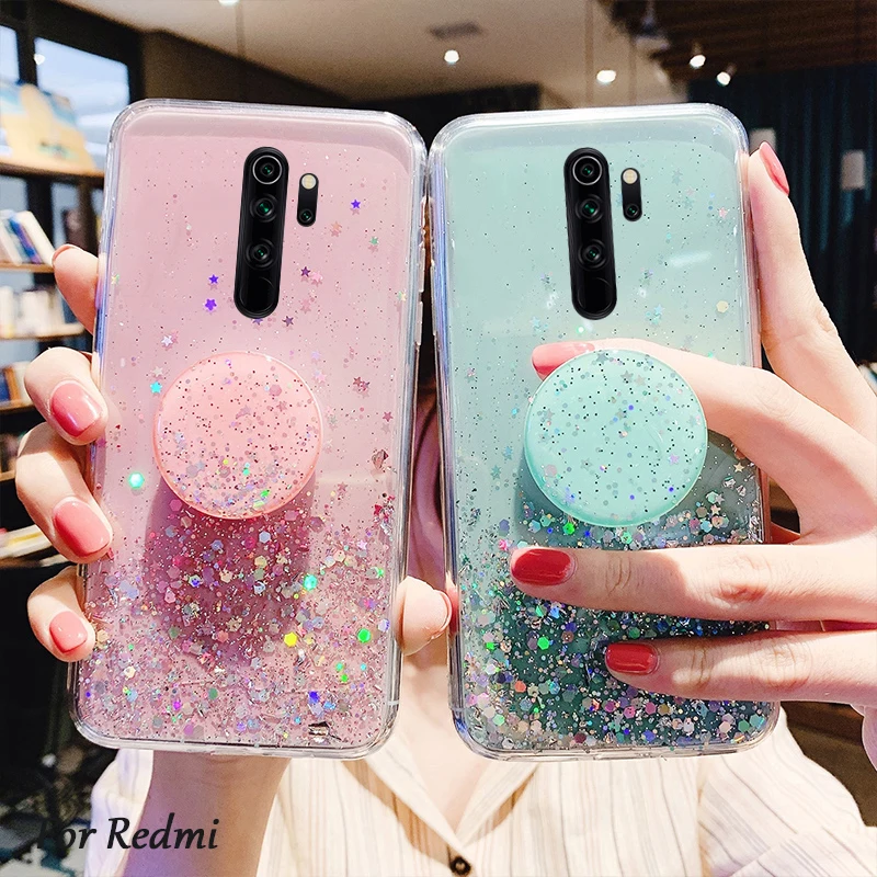 Для Redmi Note 8 Pro Чехол для Xiaomi 7 8T 7A 8A K20 K30 чехол сверкающий с блестками Mi 10 CC9 PRo 9T 9 SE A3