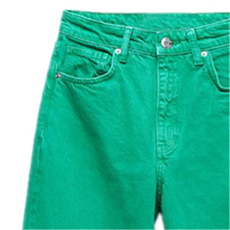 

ZA 2021 spring new women's wear European and American style multi-color high waist slimming straight color women's jeans