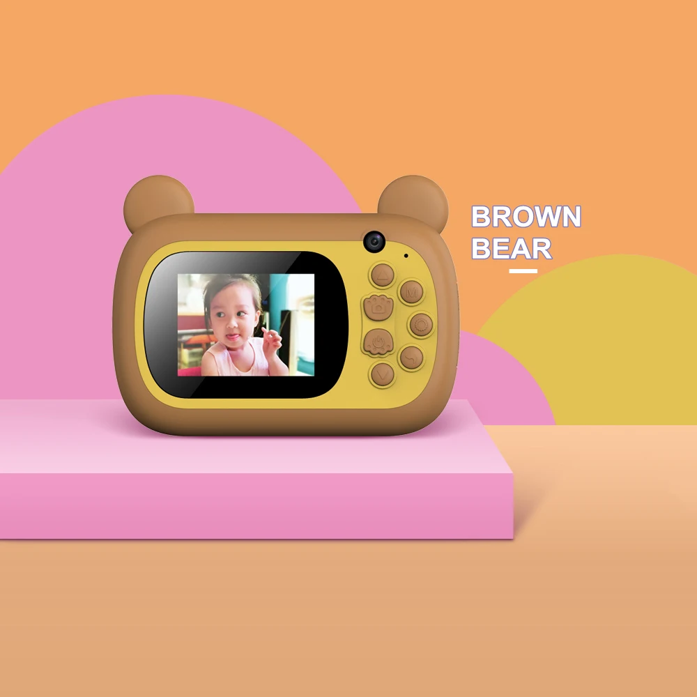 

2.4inch IPS Screen Kids Camera Instant Print Digital Camera Cute 24MP 1080P Front Rear Camera Mini web Cam 1080P camera for kids