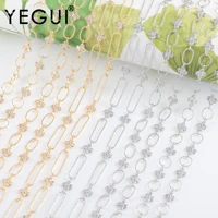 yegui c235diy chain18k gold platedcopper metalrhodium platedzirconscharmsdiy bracelet necklacejewelry making50cmlot