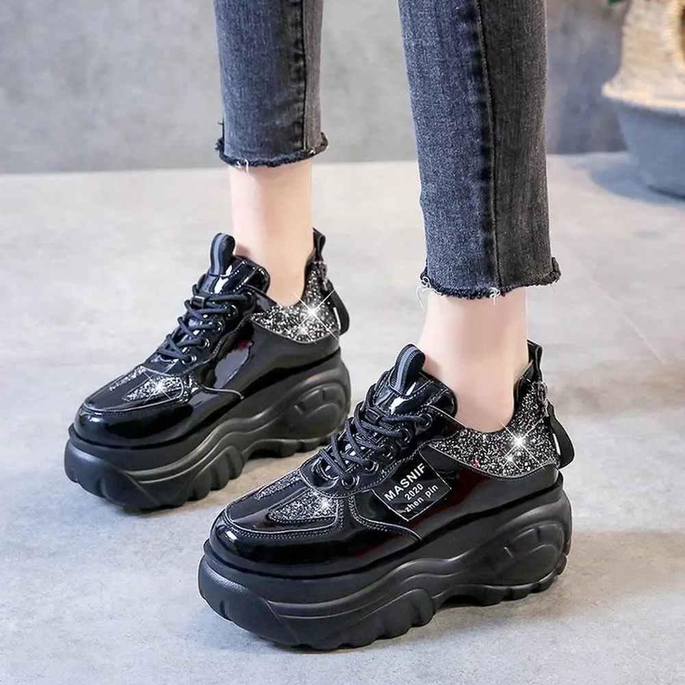 

Femme Tenis Feminino Sneakers Trainers Chaussure Woman Comfortable Platform shoes Women Bling Bling Casual Shoes B62-61 HF