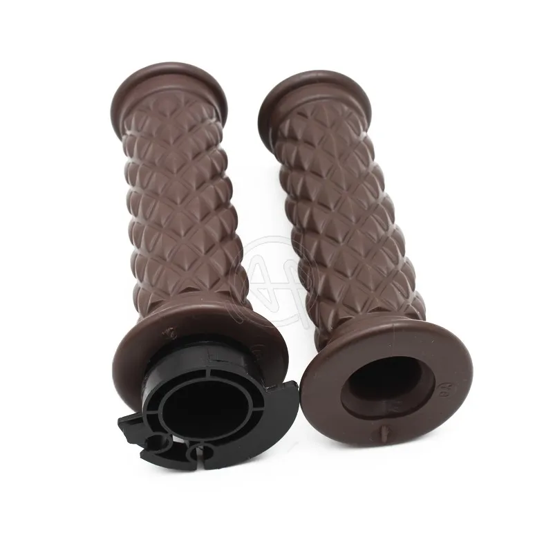 Ретро старая школа 7/8 &quotмотоциклетные коричневые алмазные ручки для дроссельной