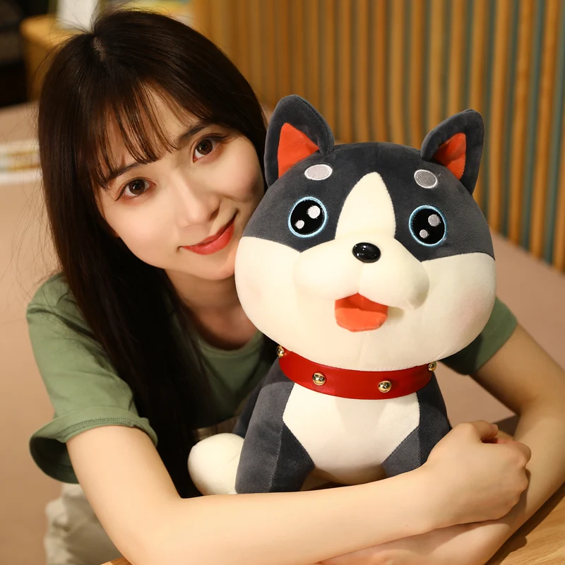 

Nice 1pc 25CM/35CM/55cm Cute Sitting Husky Plush Toy Stuffed Huggable Animal Dog Doll Kids Baby Pillow Kawaii Gift for Children