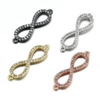 829mm micro cz zircon crystal infinity charms beads bracelet findings copper metal diy eight charm beads jewelry making