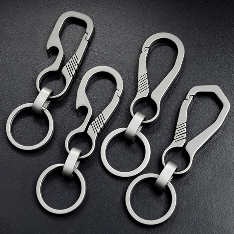 

High-Quality Real Titanium Key Chain Luxury Men Keychain Custom Lettering Ultra Lightweight EDC For Key Rings Holder Jewelry