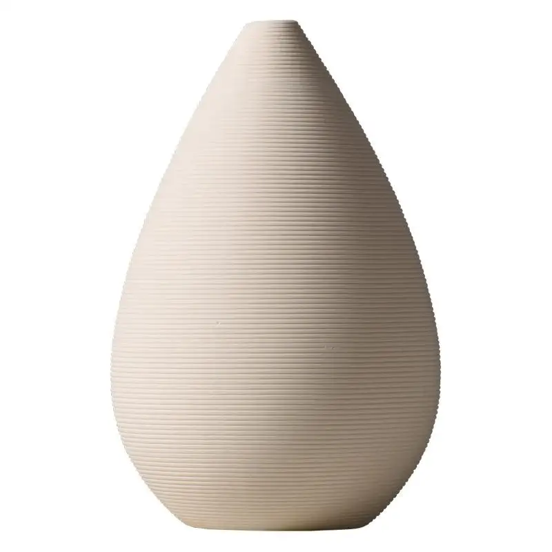 

White Ceramic Vase Decoration Creative Modern Minimalist Living Room Table Flower Arrangement Flower Home Soft Decoration