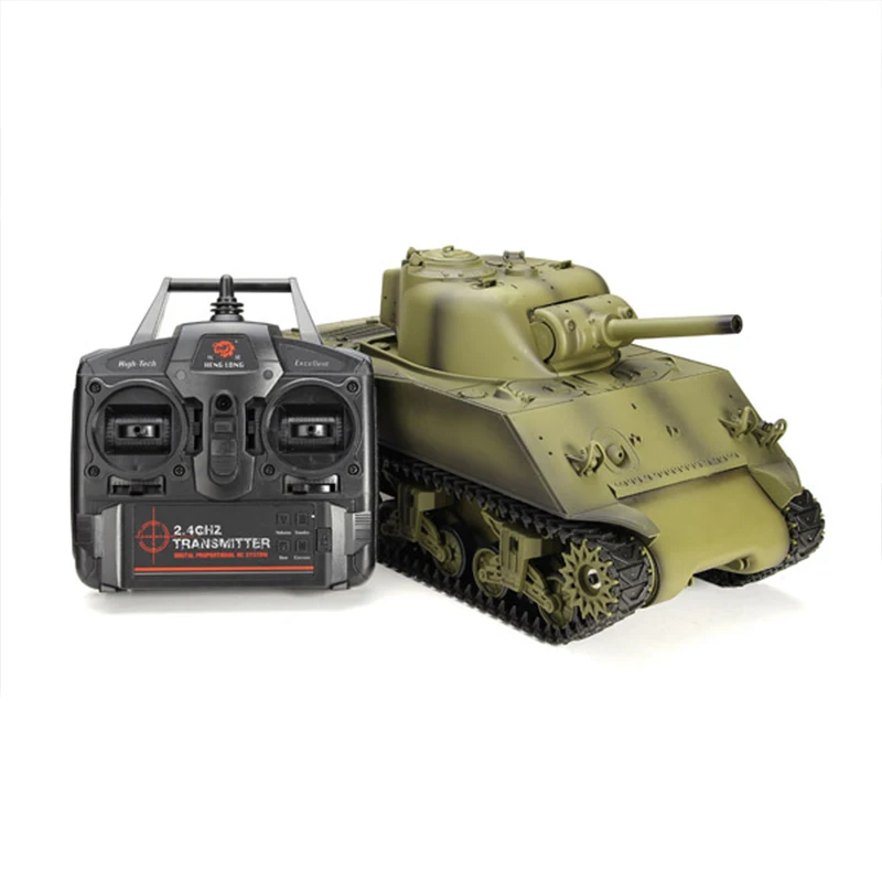 LeadingStar Heng Long 3898-1 2 4G 1/16 US Sherman M4A3 Радиоуправляемый боевой автомобиль | Игрушки и