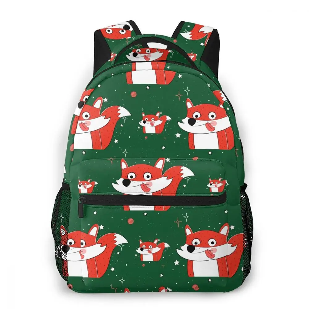 

OLN Women Backpack Kids School Bag for Teenage Girls Cute Fox Green Pattern Female Laptop Notebook Bagpack Travel Back Pack 2020